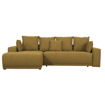 Coltar Cu Insula Dreapta Green, 5 Locuri, Lada Depozitare, Mostard, 280 Cm