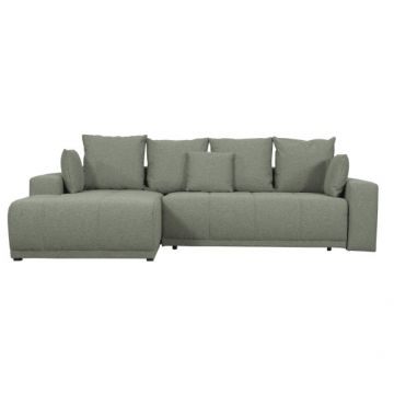 Coltar Cu Insula Dreapta Green, 5 Locuri, Lada Depozitare, Voltera Flax, 280 Cm