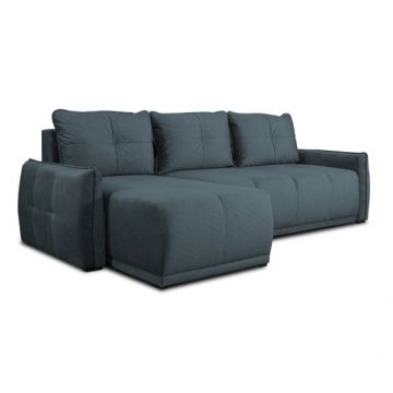 Coltar Extensibil Jojo, Lada Depozitare, Interschimbabil Stanga/Dreapta, Voltera Black, 254 Cm