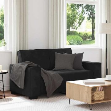 vidaXL Canapea cu 2 locuri, negru, 160x78x84 cm, catifea