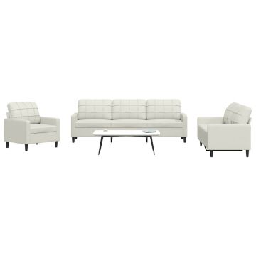 vidaXL Set de canapele cu perne, 4 piese, crem, catifea