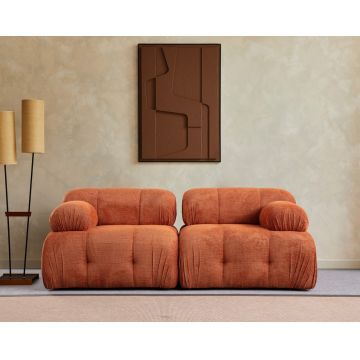 Canapea 2 locuri, Atelier del Sofa, 560ARE1554, Lemn de fag / PAL, Portocaliu