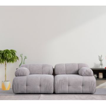 Canapea 2 locuri, Atelier del Sofa, 560ARE1558, Lemn de fag / PAL, Gri deschis