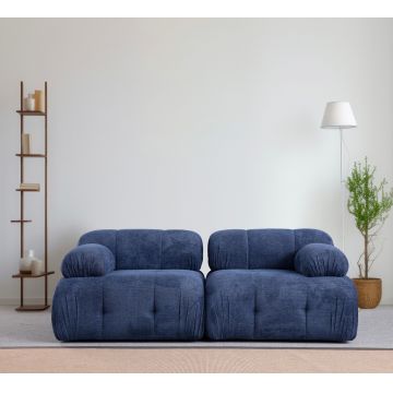 Canapea 2 locuri, Atelier del Sofa, 560ARE1560, Lemn de fag / PAL, Albastru