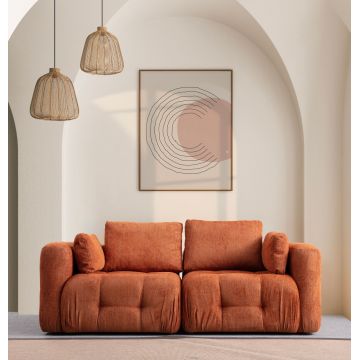 Canapea 2 locuri, Atelier del Sofa, 560ARE4136, Lemn de fag / PAL, Portocaliu