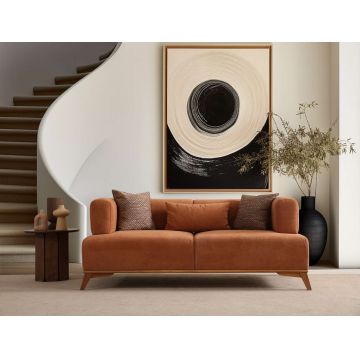 Canapea 2 locuri, Atelier del Sofa, 560ARE5209, Cadru: Lemn și PAL, Portocaliu