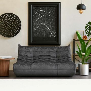 Canapea 2 locuri, Atelier del Sofa, 560ARE5218, Frame: No Frame Fountain Support With Chipboard, Gri inchis