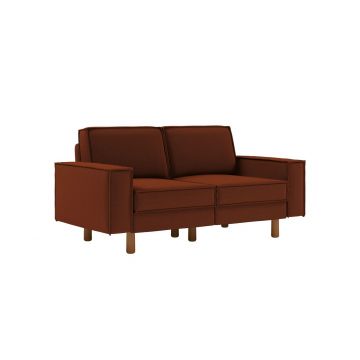 Canapea 2 locuri, Atelier del Sofa, 918CMF1218, Otel, Roșu de țiglă / Nuc