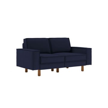 Canapea 2 locuri, Atelier del Sofa, 918CMF1228, Otel, Albastru noapte / Nuc