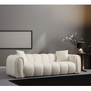 Canapea 3 locuri, Atelier del Sofa, 560ARE1544, Lemn de fag / PAL, Alb