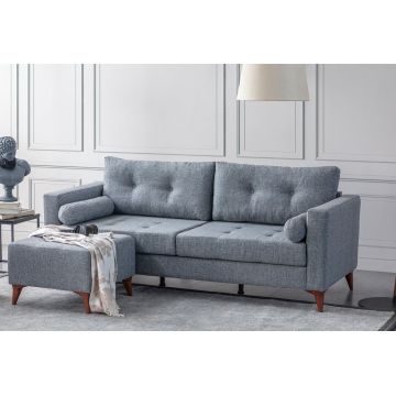 Canapea 3 locuri, Atelier del Sofa, 752EST1106, Lemn de carpen;PAL, Gri