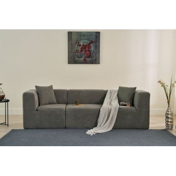 Canapea 3 locuri, Atelier del Sofa, 825BLC4317, Tesatura Chenille, Gri