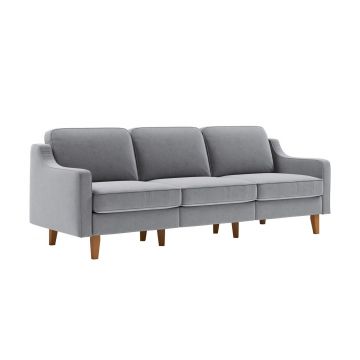 Canapea 3 locuri, Atelier del Sofa, 918CMF1173, Otel, Gri ceață / Nuc