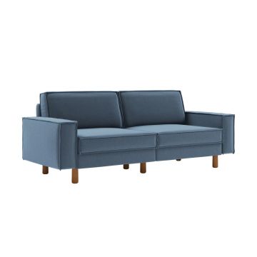 Canapea 3 locuri, Atelier del Sofa, 918CMF1238, Otel, Albastru oceanic / Nuc