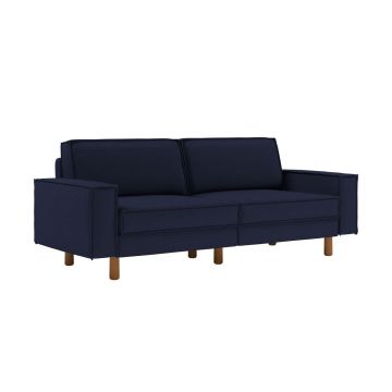 Canapea 3 locuri, Atelier del Sofa, 918CMF1244, Otel, Albastru noapte / Nuc