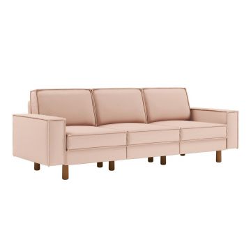 Canapea 3 locuri, Atelier del Sofa, 918CMF1245, Otel, Somon / Nucă