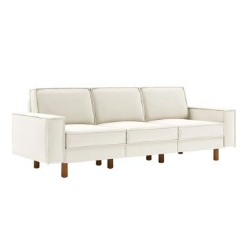 Canapea 3 locuri, Atelier del Sofa, 918CMF1246, Otel, Spumă de lapte / Nucă