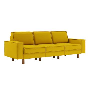 Canapea 3 locuri, Atelier del Sofa, 918CMF1259, Otel, Floarea-soarelui / Nuc