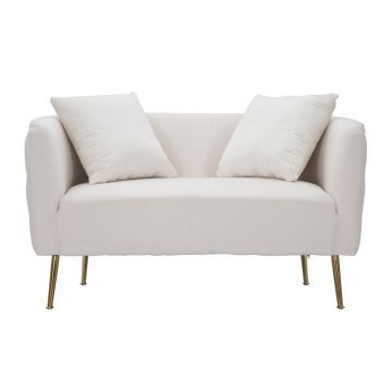 Canapea crem cu tapițerie din catifea 127 cm Bucarest – Mauro Ferretti