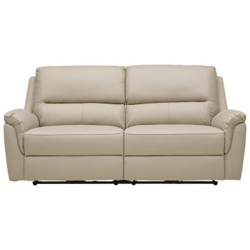 Canapea Cu 3 Locuri, lemn, textil, piele, gri deschis