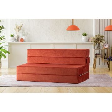 Canapea extensibila 2 locuri, Atelier del Sofa, 363SLD1129, Textil, Portocaliu