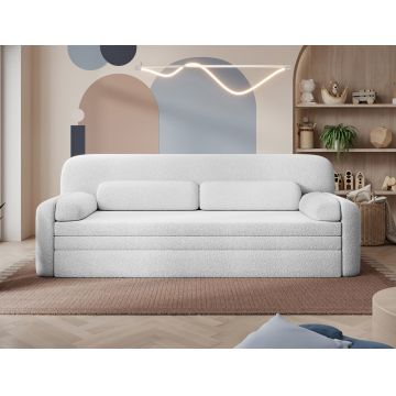 Canapea extensibila 2 locuri ELTAP, Elioss, 236x89x87 cm, lemn/poliester, alb