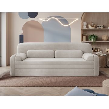 Canapea extensibila 2 locuri ELTAP, Elioss, 236x89x87 cm, lemn/poliester, bej deschis