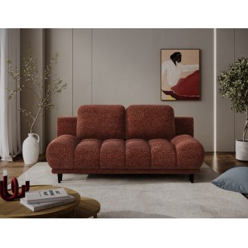 Canapea extensibila 2 locuri ELTAP, Guavio, 210x77x97 cm, lemn/poliester, caramiziu