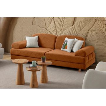 Canapea extensibila 3 locuri, Atelier del Sofa, 752EST1121, Lemn de carpen;PAL, Caramiziu