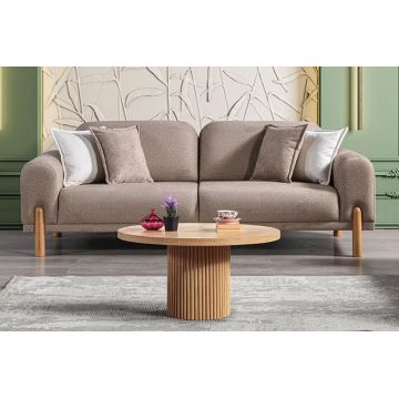 Canapea extensibila 3 locuri, Atelier del Sofa, 752EST1122, Lemn de carpen;PAL, Maro