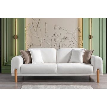 Canapea extensibila 3 locuri, Atelier del Sofa, 752EST1123, Lemn de carpen;PAL, Crem
