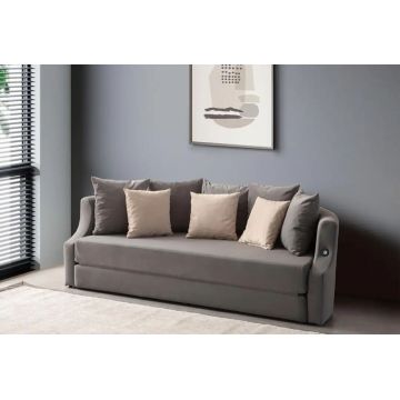 Canapea extensibila 3 locuri, Atelier del Sofa, 752EST1124, Lemn de carpen;PAL, Antracit