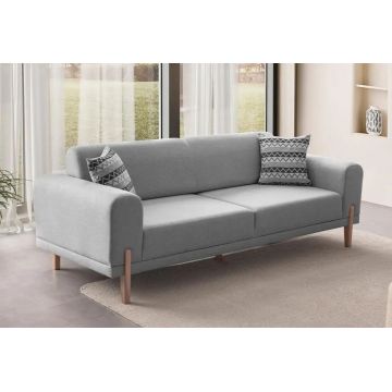 Canapea extensibila 3 locuri, Atelier del Sofa, 752EST1127, Lemn de carpen;PAL, Gri