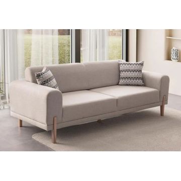 Canapea extensibila 3 locuri, Atelier del Sofa, 752EST1128, Lemn de carpen;PAL, Crem