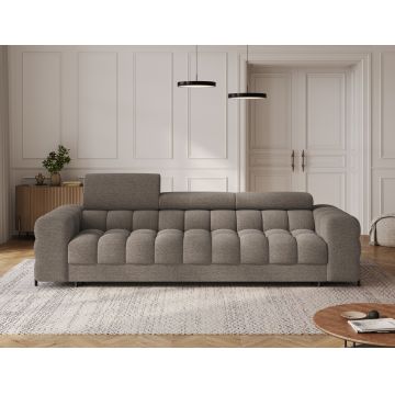 Canapea extensibila 3 locuri ELTAP, Festello, 260x100x96 cm, lemn/poliester, maro inchis