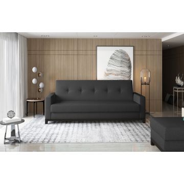 Canapea extensibila 3 locuri ELTAP, Selene, 216x104x93 cm, lemn/poliester, negru