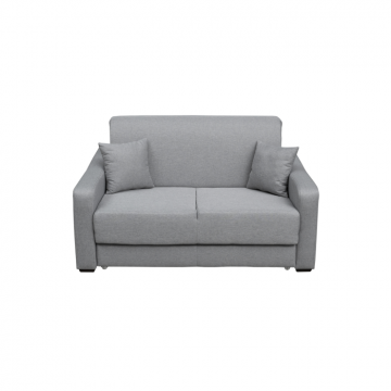 Canapea extensibila ASTI, 2 locuri, cu arcuri si lada depozitare, gri, 155x100x90 cm
