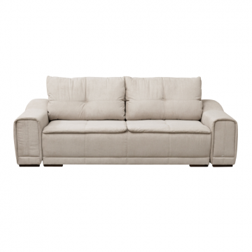 Canapea extensibila OSLO, 3 locuri, cu arcuri si lada depozitare, bej, 265x115x100 cm