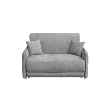 Canapea extensibila PARMA, 2 locuri, cu arcuri si lada depozitare, gri, 145x110x90 cm