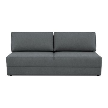 Canapea gri închis extensibilă/cu spațiu de depozitare 202 cm Dora – Scandic