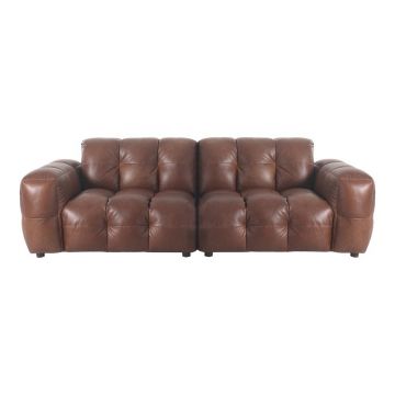 Canapea maro cu tapițerie din piele 264 cm Hackman – Dutchbone