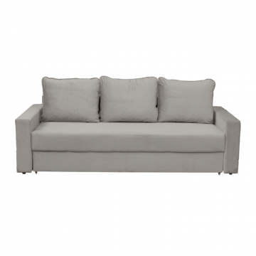 Canapea NICO II extensibila, 3 locuri, cu arcuri si lada depozitare, bej, 220x85x75 cm