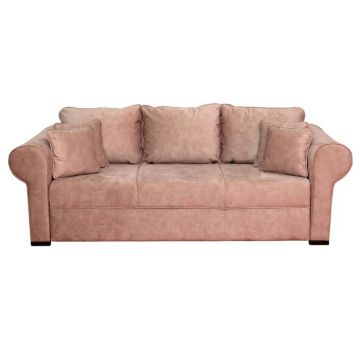 Canapea SEUL extensibila, 3 locuri, cu arcuri si lada depozitare, roz pal, 250x105x100 cm