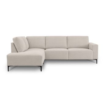 Colțar bej cu tapițerie din chenille (cu colț pe partea stângă/în formă de ”L”) Fabian – Scandic