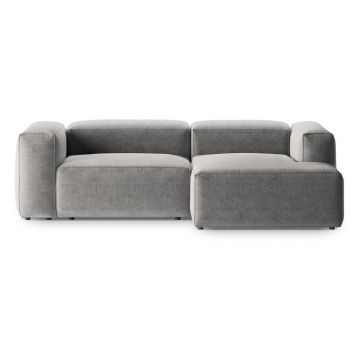 Colțar gri deschis (cu colț pe partea dreaptă/cu șezlong) Bergamo – Cosmopolitan Design