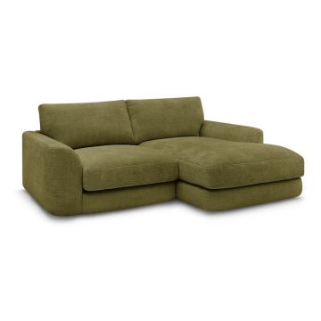 Colțar kaki cu tapițerie din chenille (cu colț pe partea dreaptă/cu șezlong) Leonore – Bobochic Paris