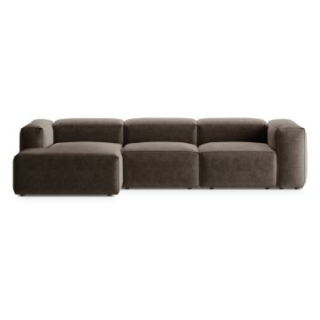 Colțar maro (cu colț pe partea stângă/cu șezlong) Bergamo – Cosmopolitan Design