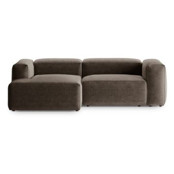 Colțar maro (cu colț pe partea stângă/cu șezlong) Bergamo – Cosmopolitan Design