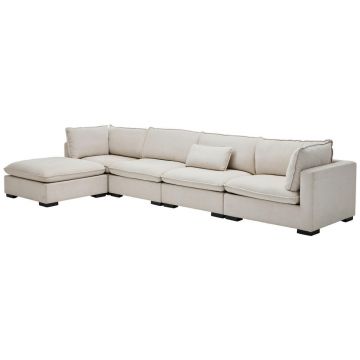 Colțar, textil, crem, 301/315 cm