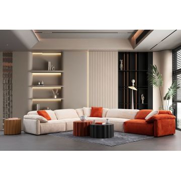 Coltar, Atelier del Sofa, 560ARE5265, Cadru: LEMN/PAL, Cremă / Portocală